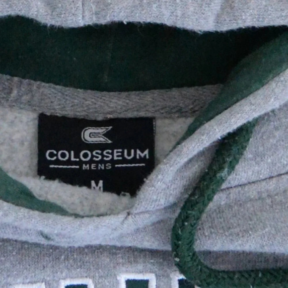 Vintage Colosseum Michigan State Spartans Grey & Green Pullover Hooded Sweater M - Picture 11 of 12